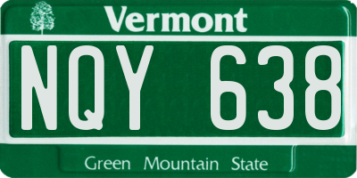 VT license plate NQY638