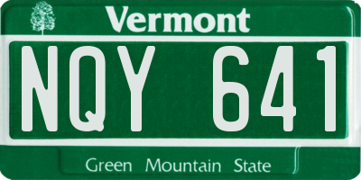 VT license plate NQY641
