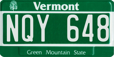 VT license plate NQY648