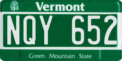 VT license plate NQY652