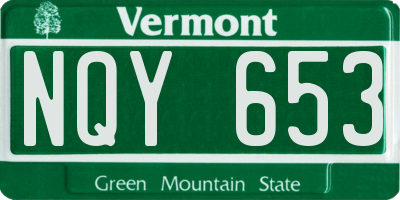VT license plate NQY653