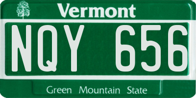 VT license plate NQY656