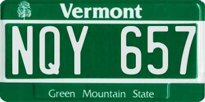 VT license plate NQY657