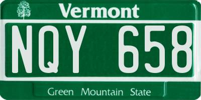 VT license plate NQY658
