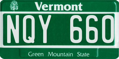 VT license plate NQY660