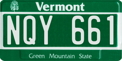 VT license plate NQY661