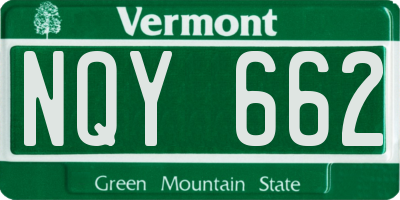 VT license plate NQY662
