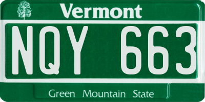 VT license plate NQY663