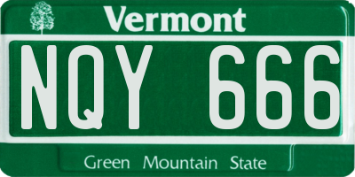 VT license plate NQY666