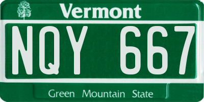 VT license plate NQY667