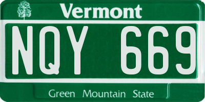 VT license plate NQY669