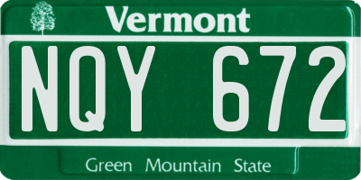 VT license plate NQY672
