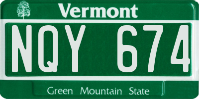 VT license plate NQY674