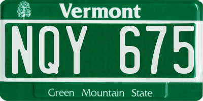 VT license plate NQY675