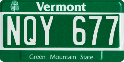 VT license plate NQY677