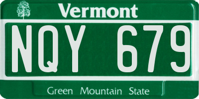 VT license plate NQY679