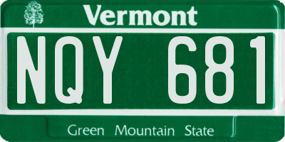 VT license plate NQY681
