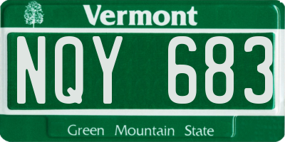 VT license plate NQY683