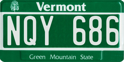 VT license plate NQY686