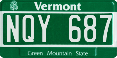 VT license plate NQY687