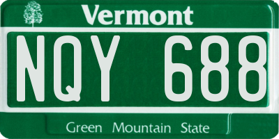 VT license plate NQY688