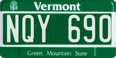 VT license plate NQY690