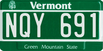 VT license plate NQY691