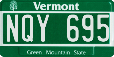 VT license plate NQY695