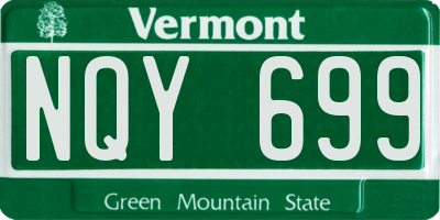VT license plate NQY699