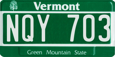 VT license plate NQY703