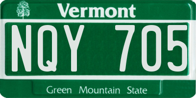 VT license plate NQY705