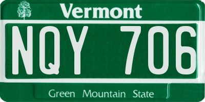 VT license plate NQY706