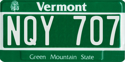 VT license plate NQY707