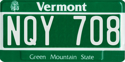 VT license plate NQY708