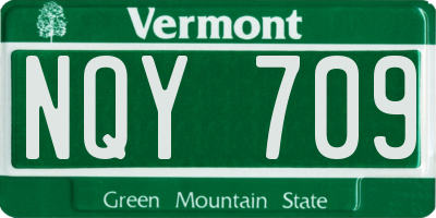 VT license plate NQY709