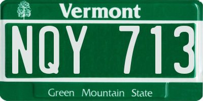 VT license plate NQY713