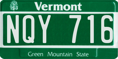 VT license plate NQY716