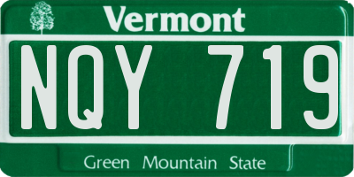 VT license plate NQY719