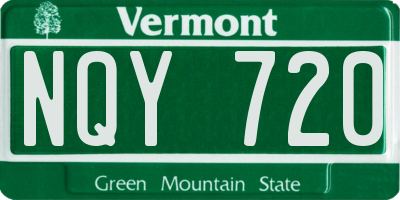 VT license plate NQY720