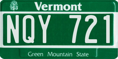 VT license plate NQY721