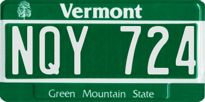VT license plate NQY724
