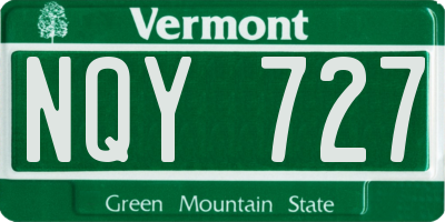 VT license plate NQY727