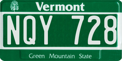 VT license plate NQY728