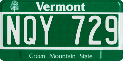 VT license plate NQY729