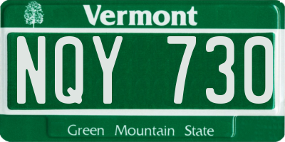 VT license plate NQY730