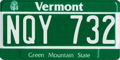 VT license plate NQY732