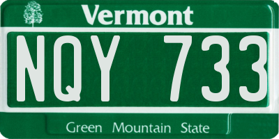 VT license plate NQY733
