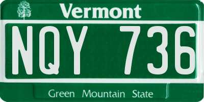 VT license plate NQY736