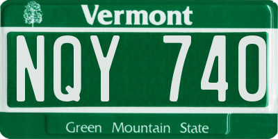 VT license plate NQY740