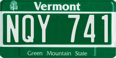 VT license plate NQY741